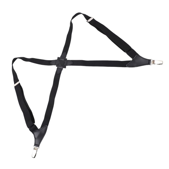 Raindrops 1Pc Comfortable Adjustable Elastic Suspender Black Clip on Trouser Strap for Daily Wear