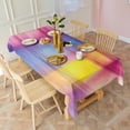 thumbnail image 3 of Colorful Watercolor Stripe Pattern Rectangle Tablecloth 60"x120",Waterproof Polyester Rectangle Table Cloth, Wipeable Spillproof Polyester Tablecloth for Dining, Camping, Indoor and Outdoor, 3 of 6