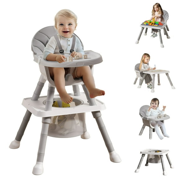 UNICOO® 7-in-1 Convertible Baby High Chair, Baby Chair, High Chairs for Babies and Toddlers, Portable High Chair for Babies & Toddlers 6 Months-6 Years (TX-KS-10-GW)