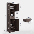 thumbnail image 7 of Asofer 67" H Tall Bathroom Cabinet, Narrow Linen Tower Freestanding with Adjustable Shelves, Dark Brown, 7 of 7