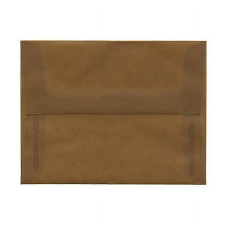 UPC: 0639713257908 | JAM A2 Translucent Envelopes  4.4×5.8  Brown  25/Pack  Earth Brown