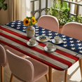 thumbnail image 3 of American Flag Table Cloths for 4 Foot Rectangle Tables, Vintage USA Flag Wooden Patio Waterproof Elastic Fitted Tablecloths, Washable Rectangular Table Cover for Camping, 3 of 8