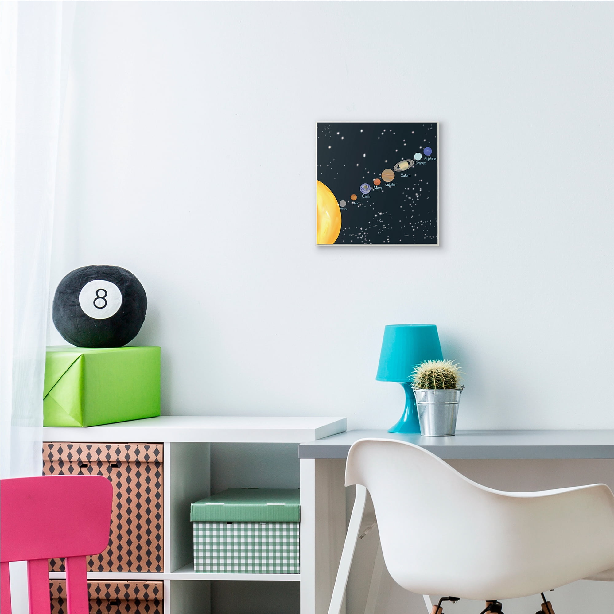Stupell Industries Educational Chart of Planets in Solar System,12 x 12,Designed by Ashley Singleton