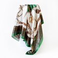 thumbnail image 2 of Women's Satin Square Scarf Chain Print Smooth Head Wrap Large Bandana Neckerchief Casual Festival Gifts Green 90cm, 2 of 6