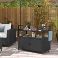 thumbnail image 2 of Costway Outdoor Bar Cart with Tempered Glass Top Storage Cabinet & 8 Hooks for Porch, 2 of 10