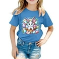 thumbnail image 1 of XDZJLR T-Shirts Filles Enfants Graphiques de Pâques Coupe Ample Manches Courtes Col Rond pour Garçons 6-7 Ans, 1 of 4