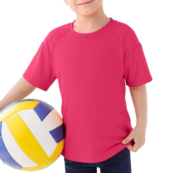 Boys' Quick-Dry Rash Guard Swim Shirt – Short Sleeve UPF Sun Protection Water Top, Lightweight Breathable Athletic Tee for Toddlers & Kids, Stretchy Raglan Sleeve Summer Shirt for Beach, Pool & Play
