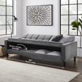 thumbnail image 2 of Oswin Grey Velvet Convertible Sofa Bed - Convertible, Tufted, Storage 85" Wide, 2 of 10