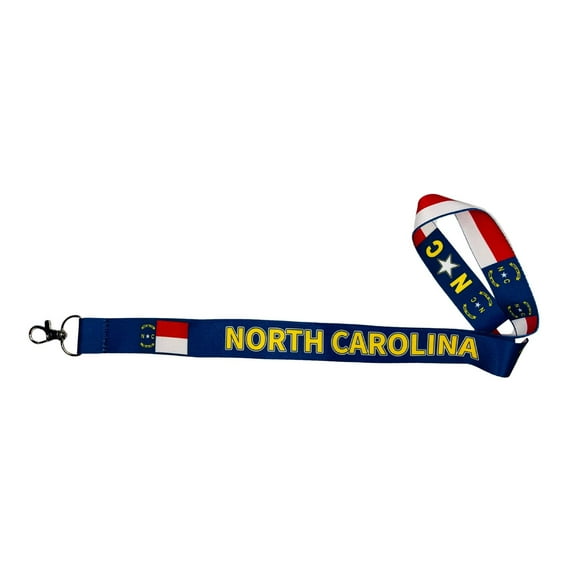 Lanyard - State Flag North Carolina - USA - L105 | ID Badge Holder Strap, Travel Souvenir, Lightweight Everyday Accessory, Neck Strap, Event Accessory