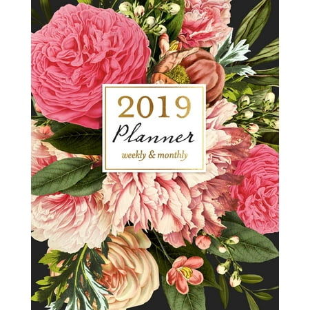 2019 Planner Weekly & Monthly: Vintage Pink Peony Bouquet Agenda Book, 2019 Splendid Planner