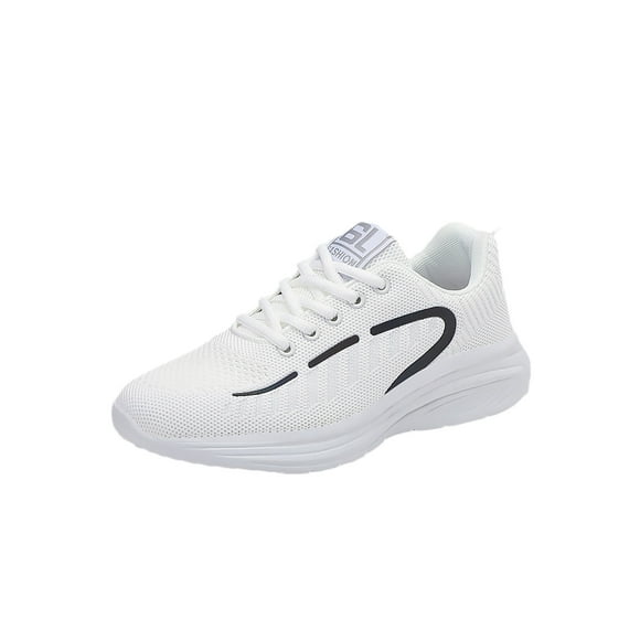 UKAP Womens Walking Shoes Memory Foam Sneakers Mesh Running Shoe Fitness Trainers Non-slip Sport Sneaker White 8.5