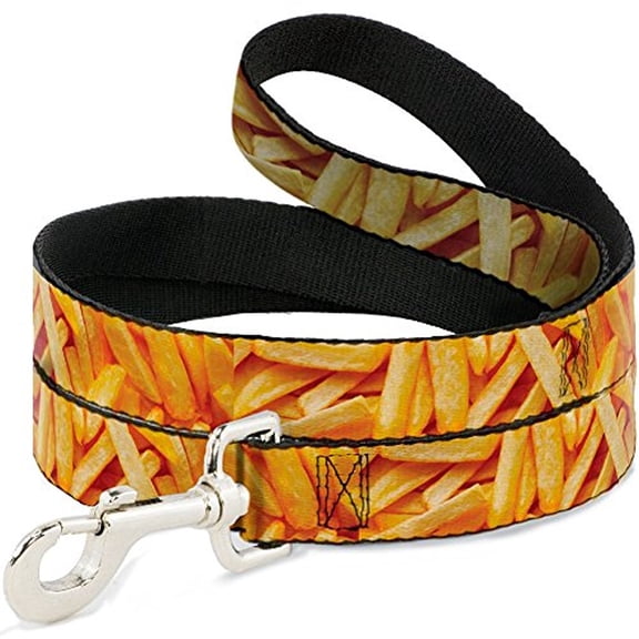 buckle-down 1.5" wide "vivid french fries stacked" dog leash