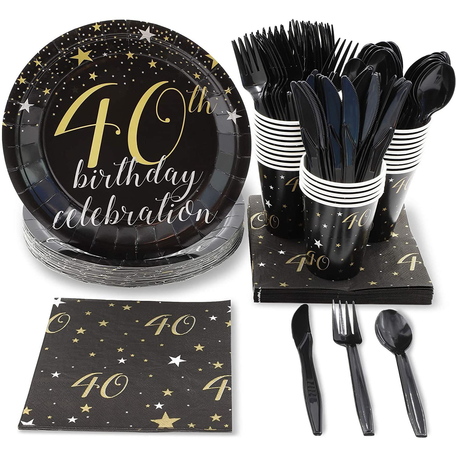 40th Womens 40 Birthday Decorations Plates Cups Balloons Banner Table Napkins 