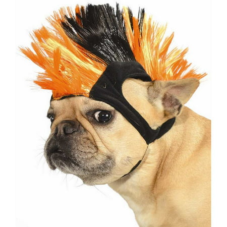 Black & Orange Mohawk Dog Wig