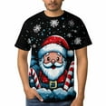 thumbnail image 3 of Men's Christmas T Shirt, 3D All Over Print Santa Claus Graphic Tee, Funny Holiday Short Sleeve Crew Neck Top for Men, Soft Stretchy 88% Polyester 12% Spandex, S-4XL, 3 of 7
