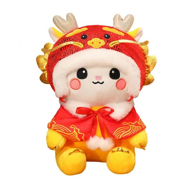 Muñeco de Peluche de Dragón, Muñeco Suave de año Nuevo, Recuerdo de Bendición, Juguete de Peluche de Dragón para Oficina, Regalo de Cumpleaños, Dormit 33cm Hugo Juguetes de peluche
