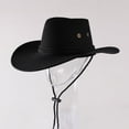 thumbnail image 2 of Retro Solid Color Cowboy Hat Breathable Jazz Hat All-match for Outdoor Casual, 2 of 3