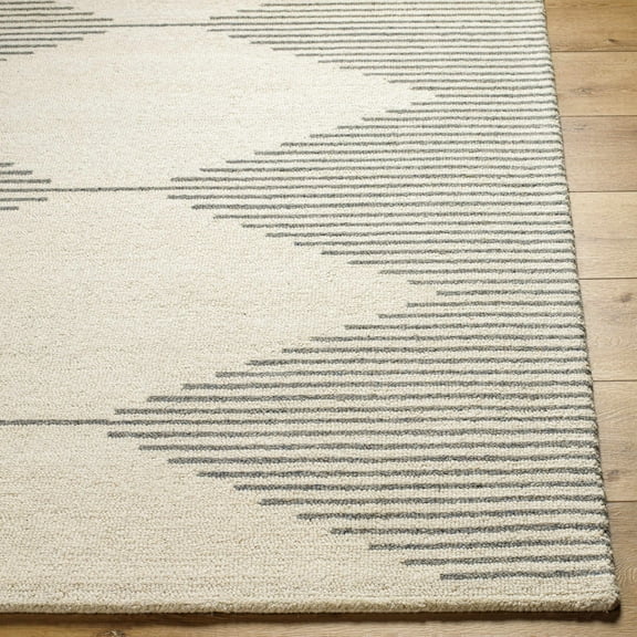 BoutiqueRugs Ermin Contemporary Area Rug - Bone - 18" x 18" Sample