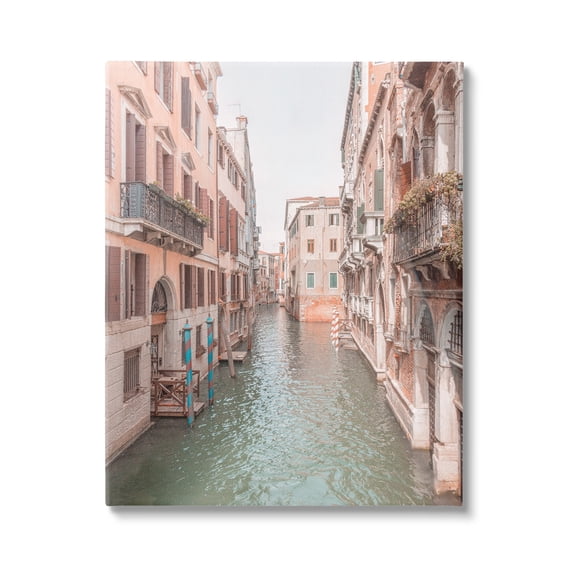 Stupell Industries Urban Canal Town Buildings Town & City Photography Gallery Wrapped Canvas Print Wall Art