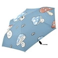 thumbnail image 4 of Compact Sun Umbrella Windproof Travel Umbrellas for Rain Strong Portable UV Protection Cartoon Red Blue Mushrooms, 4 of 8