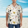 thumbnail image 2 of Pofeuu Geometric Triangle Print Hawaiian Shirt for Men Sleeves Casual Button Down Summer Beach Dress Shirts T-Shirts,Small, 2 of 7
