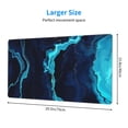 thumbnail image 2 of Naloa Blue Marble And Gold Gaming Mouse Pad Large Mouse Mat Long Extended Desk Pad Non-Slip Rubber Mice Pads Stitched Edges Thin Pad (16x29.5 Inch), 2 of 8