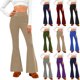 thumbnail image 1 of Pincandy Women's Solid Color Elastic Waist Yoga Flared Pants, Comfortable, Casual & Fitness Activities, 1 of 6