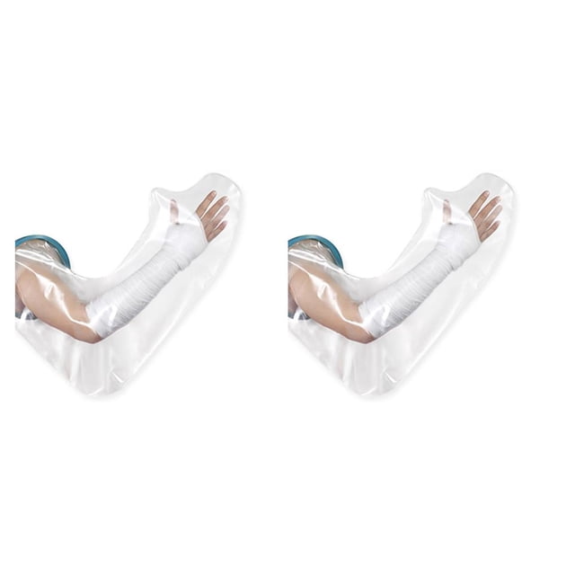 Qarigey Cubierta de yeso para ducha a prueba de agua, pie, brazo, muñeca, yema del dedo, vendaje para heridas rotas, Protector para bañera, Brazo largo 2piezas