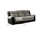 thumbnail image 5 of Benjara Sten 86 Inch Power Recliner Sofa, USB Port, Gray Fabric, Black Faux Leather, 5 of 5