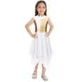 thumbnail image 3 of Alvivi Big Girls Metallic Liturgical Praise Dance Dress Church Robe Color Block Worship Dancewear White 14, 3 of 7