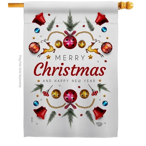 Ornament Collection H190018-BO 28 x 40 in. Ornament Arrangement House Flag Wintertime Christmas Double-Sided Decorative Vertical Flags Decoration Banner Garden Yard Gift