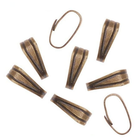 Small Snap - Antiqued Brass Snap Bail For Jewelry Small 6mm (50 Pieces)