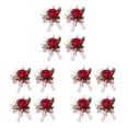 thumbnail image 3 of Sonducket Sueño de novias Ramo de flores artificiales con un toque de elegancia de flores artificiales Boda fácil de usar Vino rojo pecho flo Type1 NO1, 3 of 6