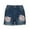 Baseball-Blue, variant on Jewelreauty Women Denim Shorts Casual Button Graphic Cut Out Ripped Jean Shorts with Pockets