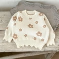 thumbnail image 6 of Splozh Baby Girl Outfits Toddler Baby Girl Outfits Long Sleeve Sweatsuit Pants 2 Piece Clothes Fall Winter Spring Infant Sweater Set Khaki,12-15 Months, 6 of 9