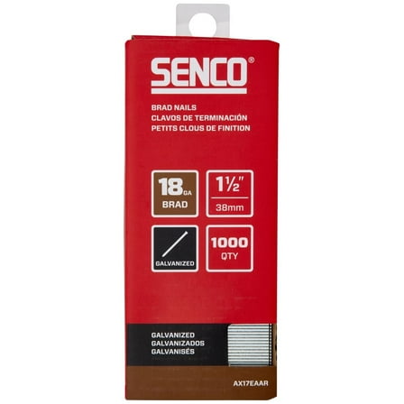 SENCO 18 Gauge Brad Nails AX17EAAR - Galvanized Finish - 1,000 Count Pack