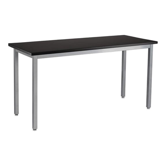 NPS SLT 9 Series 30x60" Metal Science Lab Table with Chem-Res Top in Black