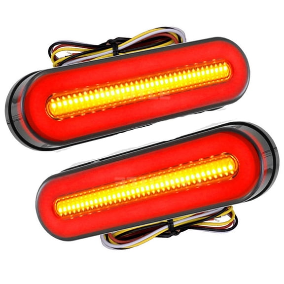 Trailer lights Dynamic light guide Truck trailer Two-color water flow Turn brake tail light RV warning light