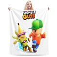 thumbnail image 1 of Manta de dibujos animados Stumble Guys, manta de forro polar ultra suave y acogedora de lujo para sofá cama, mantas de franela cálidas para todas las estaciones, ropa de cama para niños, niñas, 40 x, 1 of 7
