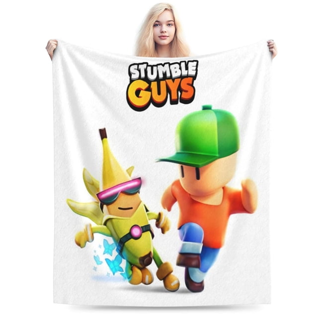 Manta de dibujos animados Stumble Guys, manta de forro polar ultra suave y acogedora de lujo para sofá cama, mantas de franela cálidas para todas las estaciones, ropa de cama para niños, niñas, 40 x