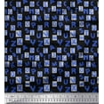 thumbnail image 1 of Soimoi Black polyester Crepe Fabric Alphabet Text Decor Fabric Printed Yard 42 Inch Wide, 1 of 3