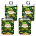 thumbnail image 2 of WOBOGO St Patricks Pattern with Leprechaun and Shamrock Transparent Plastic Jar 2pcs Cotton Swabs Balls Pads Floss Stick Dispenser Bathroom Vanity Storage Organizer, 2 of 7