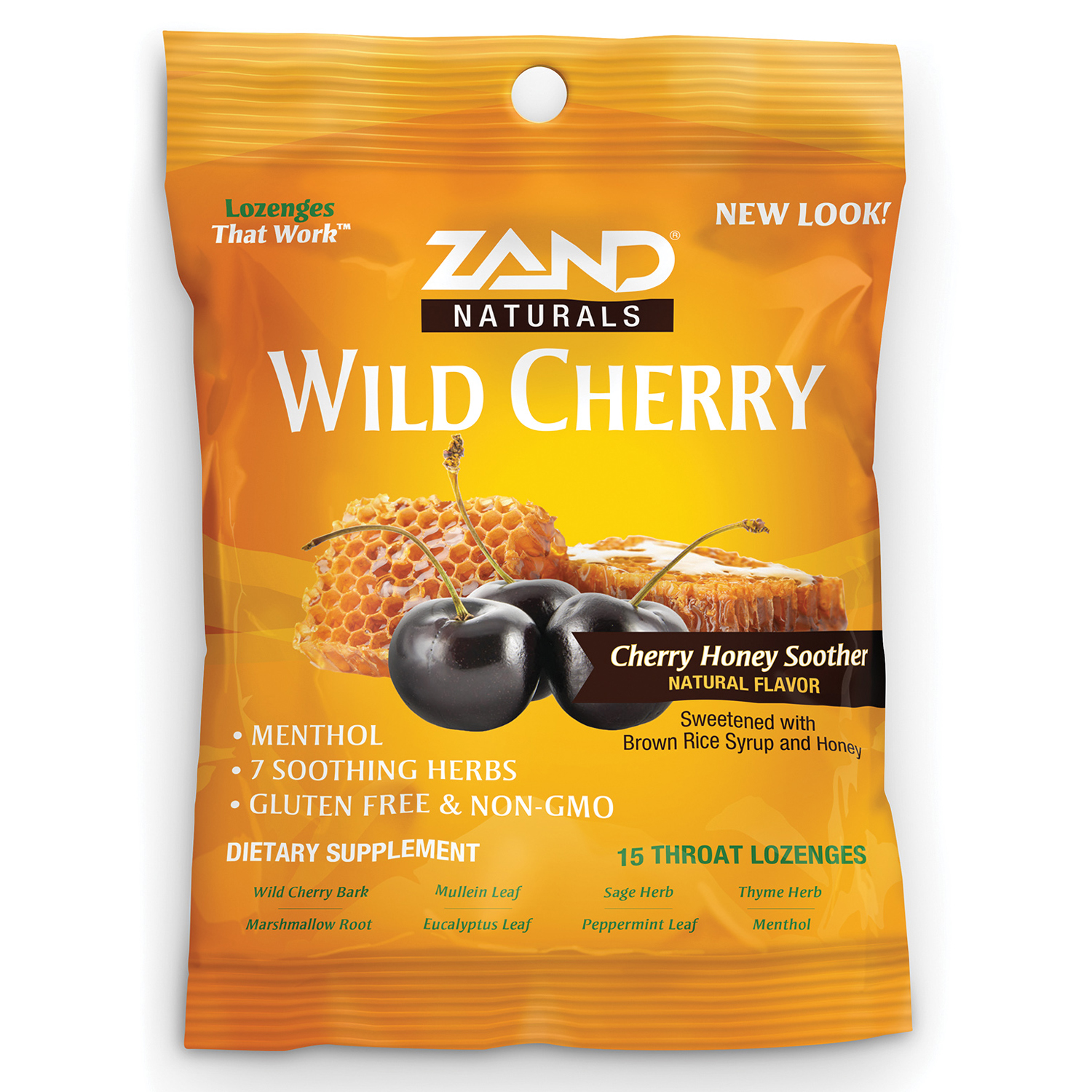 Zand Immunity Wild Cherry HerbaLozenge Cough Drops Honey, Herbs