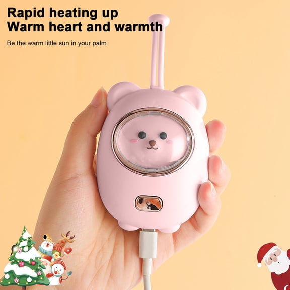 Nkmbld Portable Pocket Heater, Hand Warmer Cute Bear Modelling Modelling Fast Heating Hand Warmer, Winter Gifts for Men Women, Pink