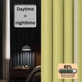 thumbnail image 3 of Yellow Beige Striped Blackout Curtains for Bedroom/Living Room, Pinch Pleated Black Out Curtains, Modern Farmhouse Retro Lines Room Darkening Window Drapes with Hooks 2 Panels, 39"x70", 3 of 8