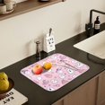 thumbnail image 5 of Yayeee Dish Drying Mat for Kitchen Counter 18" x 24" Microfiber Super Absorbent Coffee Decorative Pad, Pink Halloween, 5 of 9