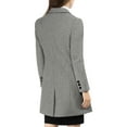 thumbnail image 3 of Abrigo de invierno para mujer INSPIRE CHIC con solapa muesca, abrigo de trench de doble botonadura, gris, 3 of 7