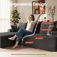 thumbnail image 4 of Ovios Corduroy L-Shaped Sectional Sofa with Chaise, No Assembly Required, Modular Comfy Couch, Gray(Left Facing Chaise), 4 of 9