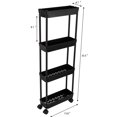 4 Tier Slim Storage Cart,Rolling Storage Trolley with Wheels,Narrow