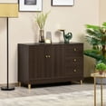 thumbnail image 2 of HOMCOM Kitchen Sideboard, Buffect Cabinet with Double Door Cupboard, 3 Drawers, Adjustable Shelf, Brown, 2 of 10